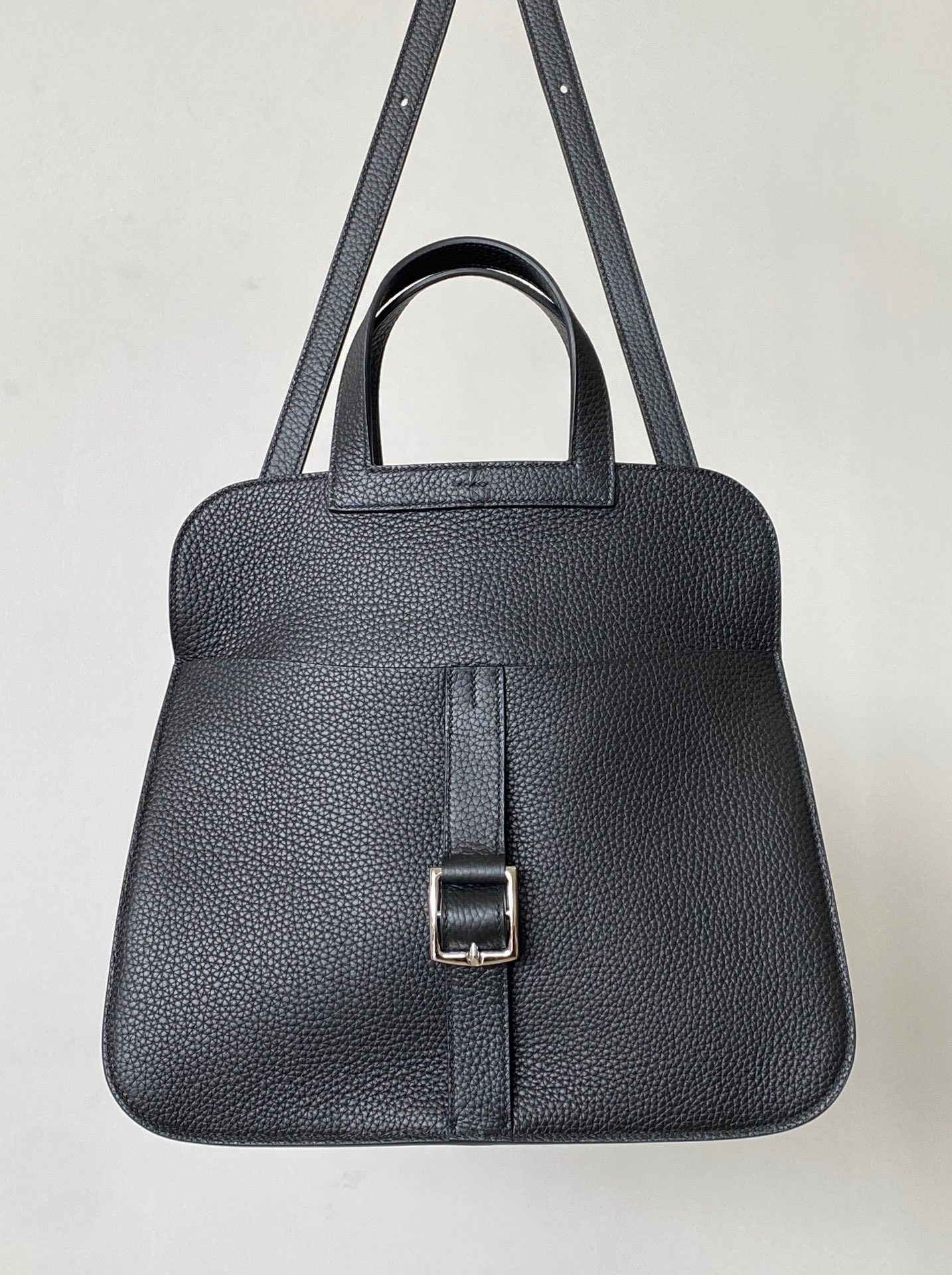 에르메스 투톤 할잔백31 블랙 은장 버클